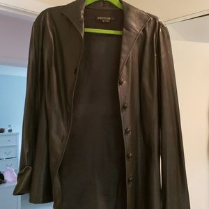 Leather light blazer